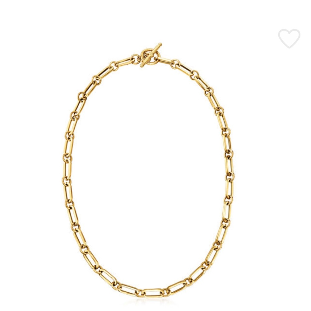 Italian 18kt Gold Over Sterling Paper Clip Link Necklace - Picture 2 of 5